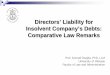 Directors’ Liability for Insolvent Company’s Debts ......Directors’ Liability for Insolvent Company’s Debts: American Law Approach American company law – state law types