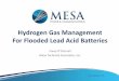 Hydrogen Gas Management For Flooded Lead Acid Batteriesmesa-tec.com/wp-content/uploads/2014/06/Hydrogen-Gas... · 2020-01-14 · Hydrogen Gas Management For Flooded Lead Acid Batteries