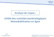 Analyse de risque : Utilité des contrôles bactériologiques · PDF file 2019-05-21 · Analyse de risque : Utilité des contrôles bactériologiques Hémodiafiltration en ligne ATD