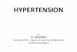 HYPERTENSION - gmch.gov.in lectures/Community Medicine/Hypertension.pdf · • Blood pressure is written as two numbers e.g. 120/80 mm Hg – First (systolic) : pressure in the blood
