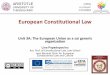 European Constitutional Law - Opencourses AUTh · European Constitutional Law Unit 3A: The European Union as a sui generis organization Lina Papadopoulou Ass. Prof. of Constitutional