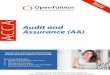 CA Audit and Assurance (AA) · 2018-12-19 · Only on OpenTuition you can find: Free ACCA notes • Free ACCA lectures • Free ACCA tests • Free ACCA tutor support • The largest