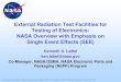 External Radiation Test Facilities for Testing of ...External Radiation Test Facilities for Testing of Electronics: NASA Overview with Emphasis on Single Event Effects (SEE) Kenneth