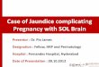 Case of Jaundice complicating Pregnancy with SOL Brain · Case Mrs X, 23 yrs, G3 P2L2 with 33 wks gestation Self referred, DOA –13/09/2012 History of presenting illness: Fever