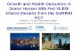 Growth and Health Outcomes in Donor Human Milk Fed VLBW ... · safety of donor human milk compared to preterm formula as a supplement. 2. Present growth, morbidity and neurodevelopment