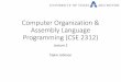 Computer Organization & Assembly Language Programming …Aug 26, 2014  · •Read chapter 1 •Review from last time •Binary review •Structured computers ... 111 1010 z CSE =