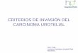 CRITERIOS DE INVASIÓN DEL CARCINOMA UROTELIAL · 2012-07-13 · signo de no invasiÓn. otros criterios invasiÓn. la respuesta estromal “artefacto” de retracciÓn alrededor del