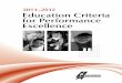 2011–2012 Education Criteria for Performance Excellence · to some degree after the Baldrige Performance Excellence Program, and their award criteria are based on the Criteria for