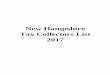 New Hampshire Tax Collectors List 2017nhtaxcollectors.com/wp/wp-content/uploads/2017/12/... · New Hampshire Tax Collectors 2017 Bedford Theresa Young Work Phone: 792-1311 Software