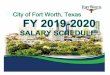 FY2020 SALARY SCHEDULE - Fort Worth, Texasfortworthtexas.gov/hr/pdf/FY2019-2020-salary.pdfii FY2020 SALARY SCHEDULE Based on the results from the City of Fort Worth’s Biannual Benchmark