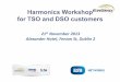 Harmonics Workshop for TSO and DSO customers · 2015-11-03 · Harmonics Workshop for TSO and DSO customers 21st November 2013 Alexander Hotel, Fenian St, Dublin 2. Session 1 