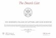 The Dean’s List · The Dean’s List. USC DORNSIFE COLLEGE OF LETTERS, ARTS AND SCIENCES . USC Dornsife College of Letters, Arts and Sciences regularly recognizes students who have
