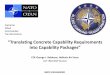 “Translating Concrete Capability Requirements into Capability … · 2019-08-09 · NATO UNCLASSIFIED 1 COL George J. Beldecos, Hellenic Air Force ACT IRM NSIP Branch “Translating