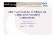 Antitrust Duality: Vindicating Rights and Assuring Compliance€¦ · Antitrust Duality: Vindicating Rights and Assuring Compliance Arthur Lerner Crowell & Moring LLP. PRIVILEGED