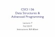 CSCI 136 Data Structures & Advanced Programming · CSCI 136 Data Structures & Advanced Programming Lecture 7 Fall 2019 ... •Pre-and post-conditions. Today •Problem set 1 and handout