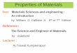 Text Materials Sciences and engineering : An introduction ...webstaff.kmutt.ac.th/~itasapun/PHY321/Properties of Materials บทที่ 1.pdfText: Materials Sciences and engineering