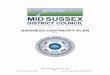 BUSINESS CONTINUITY PLAN - Mid Sussex District · Business Continuity Plan Template (Service Specific) 23 - 24 Business Continuity Incident Log 25 - 26 Business Impact Analysis Template