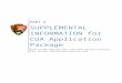 SUPPLEMENTAL INFORMATION for CUA Web view SUPPLEMENTAL INFORMATION for CUA Application Package Subject