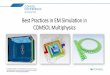 Best Practices in EM Simulation in COMSOL Multiphysics€¦ · Cathode Using COMSOL Multiphysics. Leiming Wang. Konica Minolta Laboratory USA Inc. Product Suite – COMSOL® 5.2
