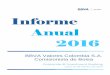 Informe Anual 2016 - BBVA Colombia · Apropiación para el incremento de la reserva ocasional - 11,400 - - (11,400) - - ... Disminución de la reserva Legal y Fiscal para enjugar