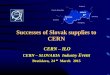 Successes of Slovak supplies to CERN - MZV · 2015-11-27 · History of supplies from Slovak Republic to CERN – Slovak Republic is the member of CERN´s colaboration from 1993 –