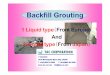 Backfill Grouting - 株式会社タック1．Purpose of Backfill Grouting •It prevents collapse of Tail-void, then stabilizes looseness of soil-condition, keepssettlement. •It
