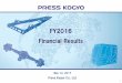 FY2016 Financial Results - Press Kogyo Co Ltd · FY2016 Financial Results. Agenda ... FY2016 Business Results 3 ・Preparation for production start-up of new model in Onomichi plant