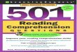 501 Reading Comprehension Questions 3rd Edition · 2018-03-29 · Tutoring Others 501 Reading Comprehension Questions,3rd Edition will work well in combination with almost any basic