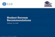 Student Success Recommendations · 2020-04-04 · including SAP, FAFSA verification, and scholarship loss •Track % credit completion >75% •Progress report response rates •Increase