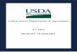 USDA FY 2021 Budget Summary · The Budget Summary is organized into four sections: • Overview – provides an overview of USDA’s funding. • Budget Highlights describes key budget
