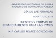 FUENTES Y FORMAS DE FINANCIAMIENTO PARA LAS PYMEScmas.siu.buap.mx/portal_pprd/work/sites/contaduria/resources... · FINANCIAR UN PROYECTO REQUISITOS M.F. CARLOS PELÁEZ GOYCOCHEA