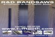 r&d bandsaws catalogue 2018 · R&D Bandsaws specializes in bandsaw blades made to order. Coilstock is available if you prefer to make your own blades (the Sure-Splice Kit will help