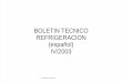 BOLETIN TECNICO REFRIGERACION (español) IV/2003€¦ · diseñados para aplicarse en cámaras comerciales e industriales de conservación, refrigeración y congelación en plantas