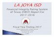 Financial Integrity Rating System of Texas (FIRST) Report ...€¦ · Senate Bill No. 875, 76TH Legislature – 1999 Senate Bill No. 218, 77TH Legislature – 2001 Developed by Commissioner