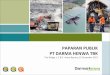 PAPARAN PUBLIK PT DARMA HENWA TBK · Harga dan Produksi Batubara Indonesia Harga batubara kembali meningkat sejak akhir 2016. Harga relatif stabil di level US$ 75 –US$ 100. Produksi