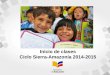 Inicio de clases Ciclo Sierra-Amazonía 2014-2015...5to., 6to., 7mo. de EGB 4 de septiembre 2do., 3ro., 4to. de EGB 5 de septiembre 6 de OCTUBRE * Educación Inicial Primero de EGB