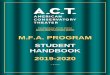 M.F.A. PROGRAM STUDENT HANDBOOK 2019-2020 PROG… · A standard edition of the complete works of Shakespeare with good notations (Arden, Bevington, Cambridge, or Riverside Edition)