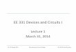 EE 331 Devices and Circuits I - University of … 1.pdfEE 331 Spring 2014 Microelectronic Circuit Design © UW EE Chen/Dunham Four Main Topics (Welcome to the Real World!) • Physics