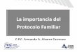 La importancia del Protocolo Familiar - Alvarez CarmonaProtocolo Familiar . 14 –Además de tratarse de un acuerdo de voluntades es un código de conducta personal y familiar –Fuerza