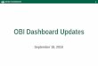 OBI Dashboard Updates · 2019-09-23 · 8 •Previously only employees with HR Dashboard access could view PEDS drilldown data. •This role provides access to all HR dashboard data