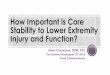 Alicia Canzanese, DPM, ATC Important is Core... · 2018-08-03 · “Core Stability is the ability of the lumbopelvic-hip complex to prevent buckling and to return to equilibrium