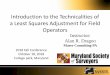 Introduction to the Technicalities of a Least Squares ... · Introduction to the Technicalities of a Least Squares Adjustment for Field Operators Instructor: Alan R. Dragoo. Maser