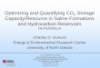 Optimizing and Quantifying CO Storage Capacity/Resource in … · 2013-09-30 · Optimizing and Quantifying CO 2 Storage Capacity/Resource in Saline Formations and Hydrocarbon Reservoirs