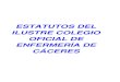 Estatutos Colegio Enfermería Cáceres · Artículo 1.- Naturaleza Jurídica del Ilustre Colegio Oficial de Enfermería de Cáceres El Ilustre Colegio Oficial de Enfermería de Cáceres