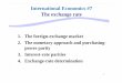 International Economics #7 The exchange rate · 1. The foreign-exchange market 2. The monetary approach and purchasing - International Economics #7 The exchange rate 1 power parity