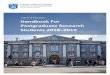 School of Education Handbook For Postgraduate Research ...€¦ · 2 This Handbook has been prepared to give you background information about the School of Education’s postgraduate