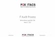 The IT Audit Process - Temple Fox MIS...IT Audit Process Prof. Mike Romeu Performance Standard 1203 –Performance and Supervision ITAF 3rd Edition, page 10 Statements - “IS audit