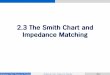 2.3 The Smith Chart and Impedance · PDF file Impedance Matching 2.3 The Smith Chart and Impedance Matching impedance matching to maximize the power transfer and minimize reflections