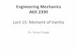 Engineering Mechanics AGE 2330 - KSUfac.ksu.edu.sa/sites/default/files/lect_15_moment_of_inertia.pdfcentroid, a distance h/3 above the x-axis, is bh3 bh3 12 36 A transfer from the