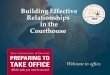 Building Effective Relationships in the Courthouse Prese… · •Courthouse politics. Responsibility. You may delegate authority, but not responsibility. Change •A fundamental